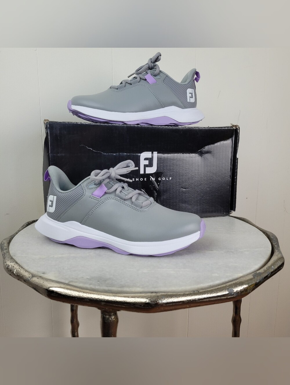 FootJoy Womens 5 ProLite Golf Shoes Grey/Purple